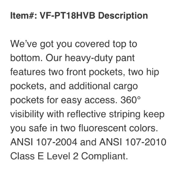 Brand New Red Kap Hi-Visibility Utility Pants - Picture 7 of 10